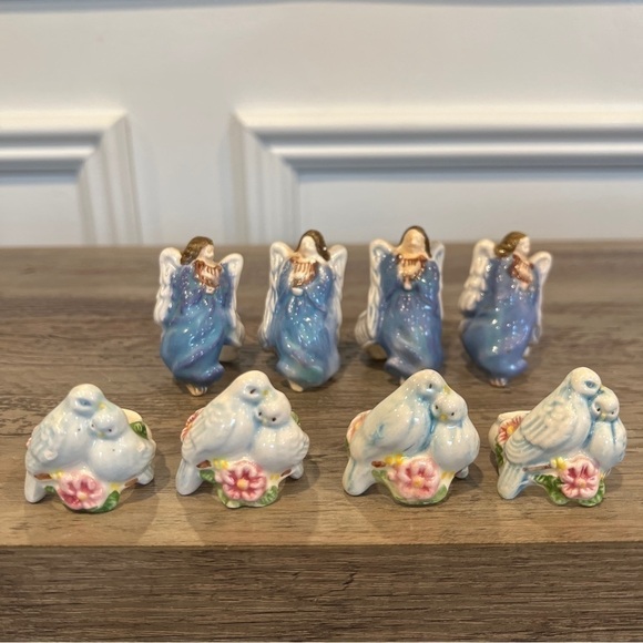 Vintage 1983 Avon Love Birds Doves and Angels Candle Huggers/Napkin Holder - Picture 3 of 14
